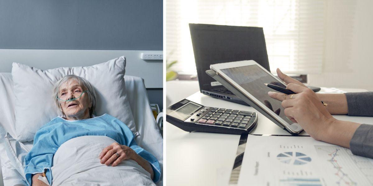 En sjuk kvinna och en kvinna tar hans om någons ekonomi. Att vårda en sjuk anhörigs ekonomi kan vara svårt, här ger en finansiell rådgivare som själv har varit med om just det tips om vad du kan göra för att underlätta om du skulle hamna i samma situation.