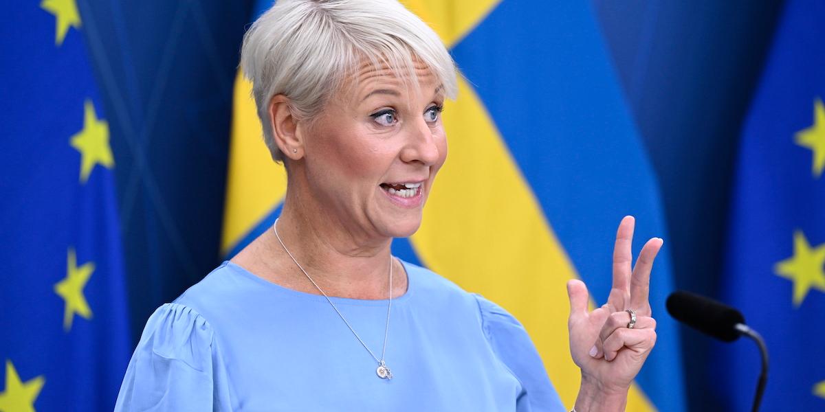 Äldre- och socialförsäkringsminister Anna Tenje (M), enligt henne jobbar alla hennes ministerkollegor i EU med ålderismen på arbetsmarknaden.